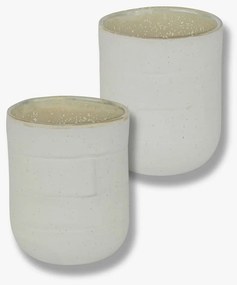Biało-beżowe kamienne kubki zestaw 2 szt. 0.3 l Sand Grain – Mette Ditmer Denmark
