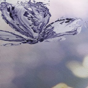Obraz - Motyl i lawenda (z zegarem) (90x30 cm)