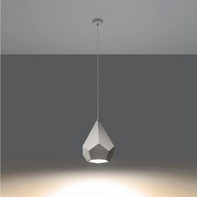 Lampy wiszące nowoczesny Litch, ceramika - 1 źródło światła 3000K - L.25 x H.135 cm - biały