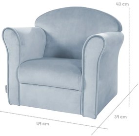 Jasnoniebieski aksamitny fotel dziecięcy Lil Sofa – Roba