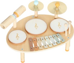 AIYAPLAY Zestaw Instrumentów Muzycznych 4-w-1 dla Dzieci z Bębnami, Ksylofonem i Perkusją – Montessori Zabawka Edukacyjna dla Dzieci od 2 Lat | Aosom PL