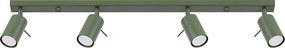 Lampa Sufitowa Nowoczesny Ring, Stal - 4 Źródło - L.81 X H.17 Cm - Zielony Oliwkowy