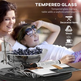 Outsunny Stolik Ogrodowy Boho Czarny 50x50x50cm | Aosom PL