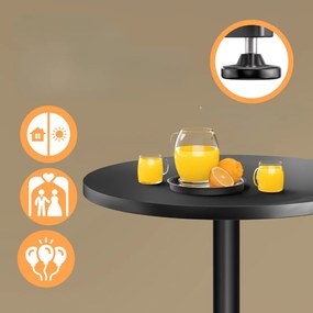 Casaria Regulowany aluminiowy stół barowy NERO Ø60 cm, czarny