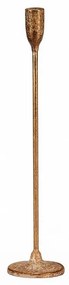 Metalowy świecznik na podstawie, wysokość 39 cm,złoty, 39 cm