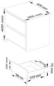 Skandynawska szafka nocna dąb artisan - Atika 3X