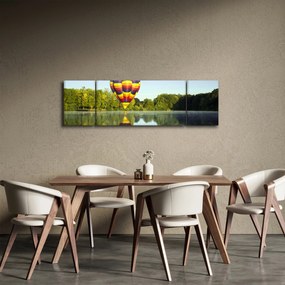 Obraz balonu na ogrzane powietrze nad jeziorem (170x50 cm)