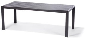 Zestaw ogrodowy dla 6 osób z czarnymi krzesłami Joanna i stołem Viking, 90x205 cm