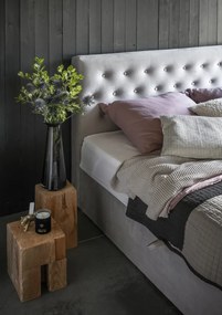 Łóżko kontynentalne LOREE VELVET 180x200 szare z pojemnikiem ELTAP
