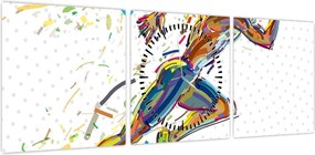Obraz - Biegacz (z zegarem) (90x30 cm)