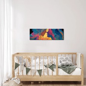 Obraz - Kosmiczna miłość (z zegarem) (90x30 cm)