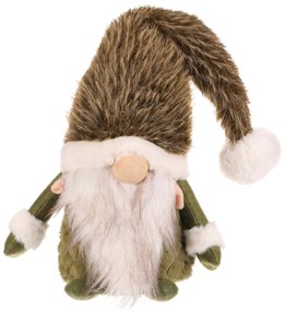 Dekoracja świąteczna Krasnal stojący, wys. 30 cm, zielony/biały, 30 cm