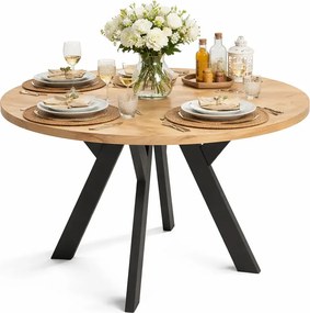 Industrialny okrągły stół z czarnymi nogami L6-L55