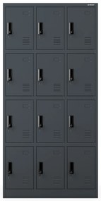 Szafka skrytkowa socjalna BHP metalowa MARCIN, 900 x 1850 x 400 mm, antracytowa