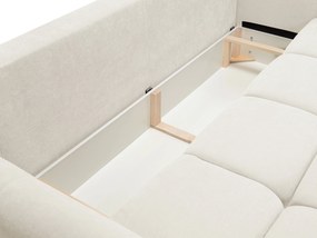 Masseno Sofa MODA z funkcją spania i pojemnikiem na pościel, Rozkładana sofa - Kremowy, WIND 02