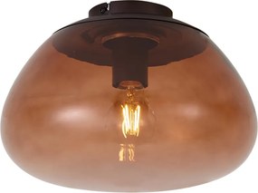 Designerska lampa sufitowa brązowa z brązowym szkłem - Giselle
