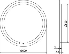 Mexen Rose lustro łazienkowe podświetlane, okragłe 60 cm, LED 6000K, antypara - 9810-060-060-611-00