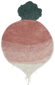 Różowy bawełniany dywan dziecięcy tkany ręcznie odpowiedni do prania 100x150 cm Ramona the Radish – Lorena Canals