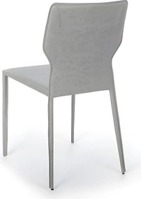 Kim - 2-częściowy fotel z szarej ekoskóry