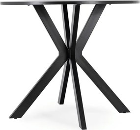 Stół Okrągły LAUREN 80 cm Czarny Loft Nowoczesny