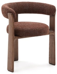 Brązowe krzesło z litego drewna jesionowego Granite – Kave Home