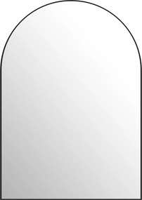 HOMCOM Zakrzywione Lustro Łazienkowe, 50 x 70 cm, Z Ramą z Aluminium, Lustro Dekoracyjne, Kuchnia, Czarne