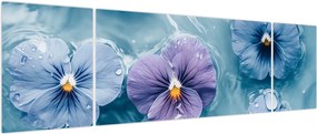 Obraz - Fiołki w wodzie (170x50 cm)