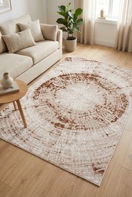Beżowo-brązowy dywan pokojowy w nowoczesny wzór E3-S34