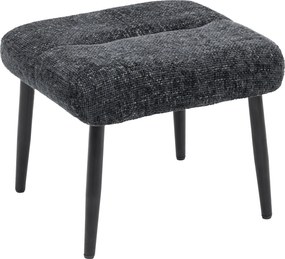 HOMCOM Taboret z miękkim siedziskiem, stalowe nogi, podnóżek z tkaniny chenille, 45 x 41 x 38 cm, ciemnoszary