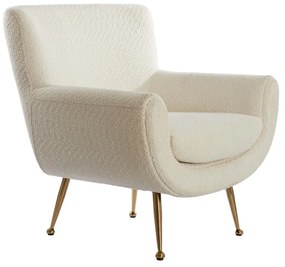 Kremowy fotel z materiału bouclé Vinstra – Light &amp; Living