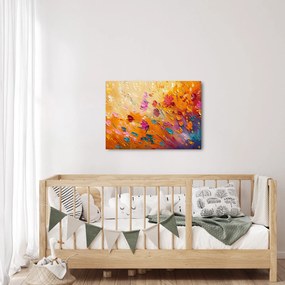 Obraz - Malowanie kolorowych kwiatów (70x50 cm)