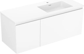 Mexen Orio szafka łazienkowa 120 cm z umywalką Otis prawą, 1S, 1D, biała mat - 91A13-12047-3-BBFF01-W18P01
