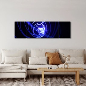 Obraz niebieskich spiral (170x50 cm)