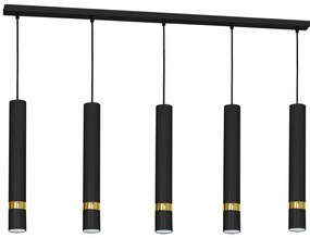Lampa wisząca JOKER BLACK/GOLD 5xGU10 5 kloszy czarny, złoty