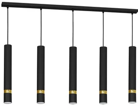 Lampa wisząca JOKER BLACK/GOLD 5xGU10 5 kloszy czarny, złoty