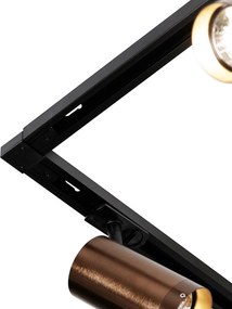 Nowoczesny system szynowy z 5 reflektorami, ciemny brąz, 1-fazowy GU10 70mm - Iconic Jeana Luxe
