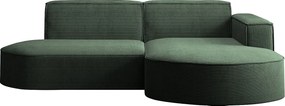 Narożnik MODENA STUDIO, tkanina sztruksowa Poso, Ciemnozielony, Prawy
