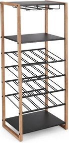 Czarna/w naturalnym kolorze metalowa szafka na wino liczba butelek 20, 50x122x35 cm Isaac – Yes Everyday