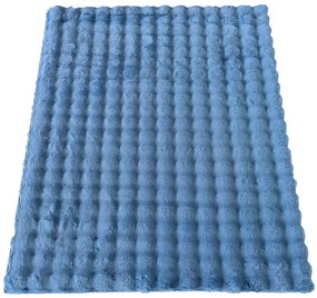 Niebieski nowoczesny puszysty dywan 3D K2-M94