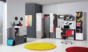 Komoda FIUME 90 cm do Salonu Sypialni 5 Szuflad Grafit