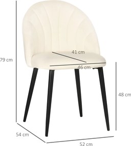 HOMCOM Krzesła Jadalniane 2 szt Aksamitne Oparcia Komfort Styl Kuchnia Modne | Aosom PL