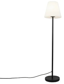 Lampa podłogowa zewnętrzna czarna z białym kloszem 35 cm IP65 - Virginia