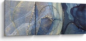 Obraz - Abstrakcja z użyciem tuszu alkoholowego (z zegarem) (90x30 cm)