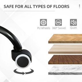 Vinsetto Fotel biurowy obrotowy z kółkami funkcja bujania ergonomiczny brązowy | Aosom PL