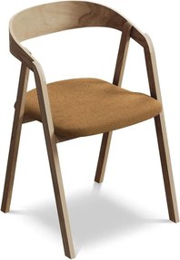 Fotel jadalniany z litego drewna w kolorze terakoty Erika – Makamii