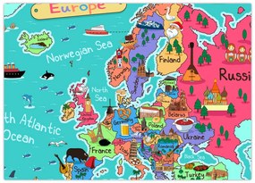 Obraz - Dziecięca mapa Europy (70x50 cm)