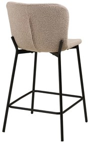 Beżowy tapicerowany hoker (wysokość siedziska 65 cm) Maceda – House Nordic