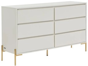 Komoda z 6 szufladami - MDF i metal - Beżowy i złoty - KORASA marki Pascal Morabito