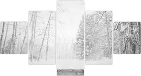 Obraz - Drewniane molo zimą (125x70 cm)
