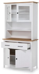 Biała witryna z litego drewna sosnowego 90x180 cm Miranda – Marckeric